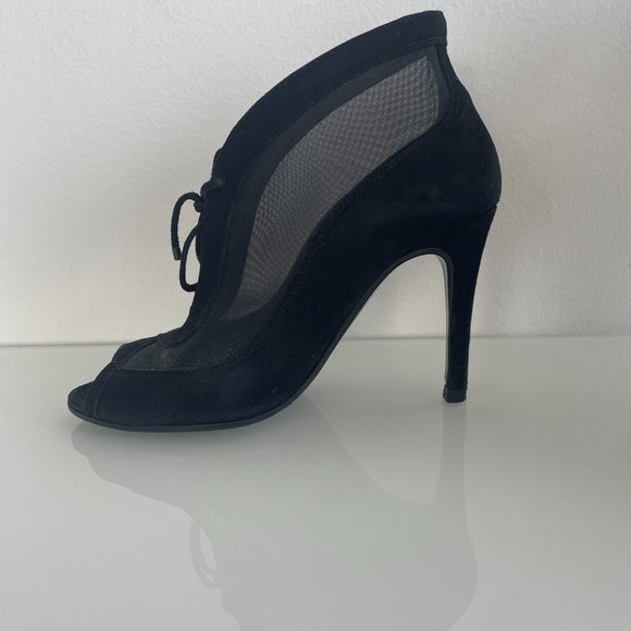 L.K.Bennet purchased in London black suede and mesh heel booties - Picture 3 of 4